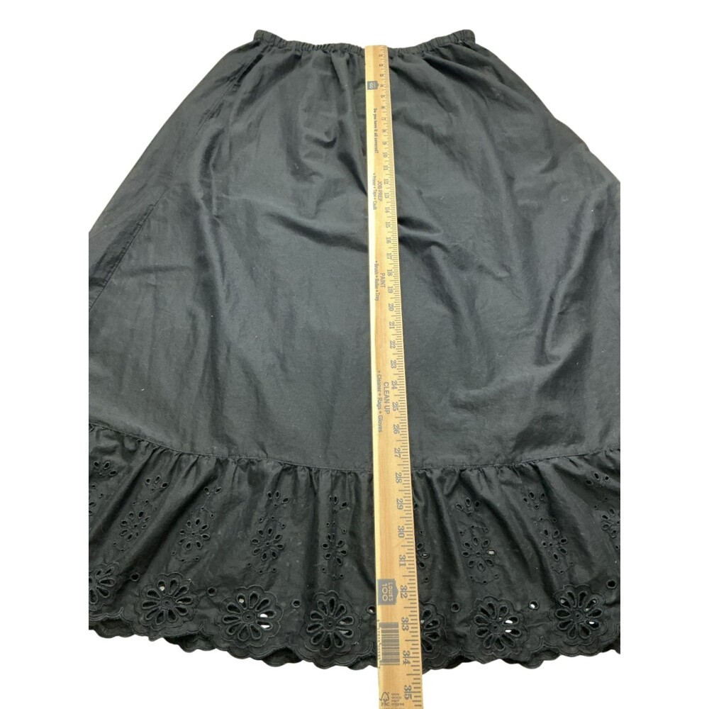 Gudrun Sjoden Petticoat Skirt M Black Eyelet Embroidery Ruffled Organic Cotton - Picture 10 of 10